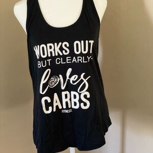 Black Tank Top - Works Out But Clearly Loves Carbs